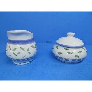 Williams Sonoma Tournesol Italy Sugar Bowl With Lid And Creamer EUC